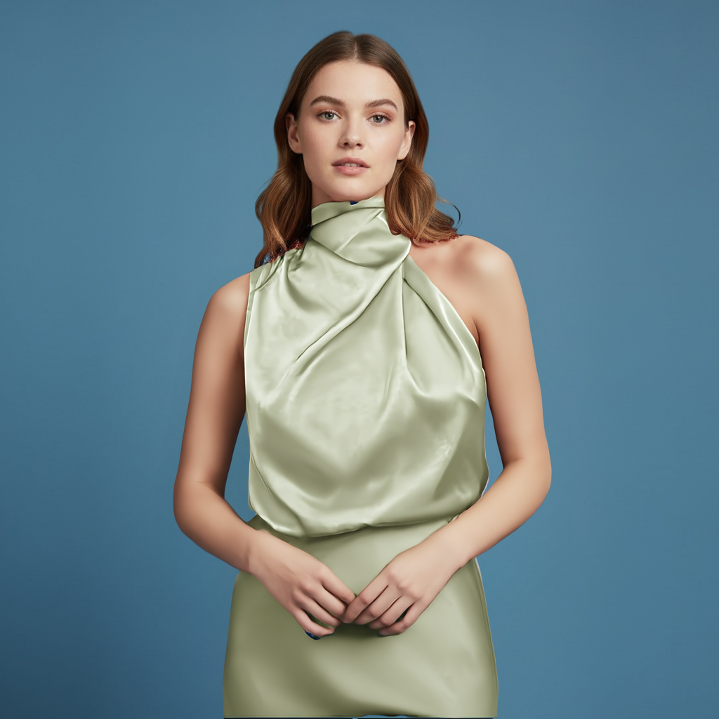 Amélie glamoureuze satijnen damesjurk van Lenoriva – luxe glanzende jurk met elegante pasvorm en vrouwelijke uitstraling