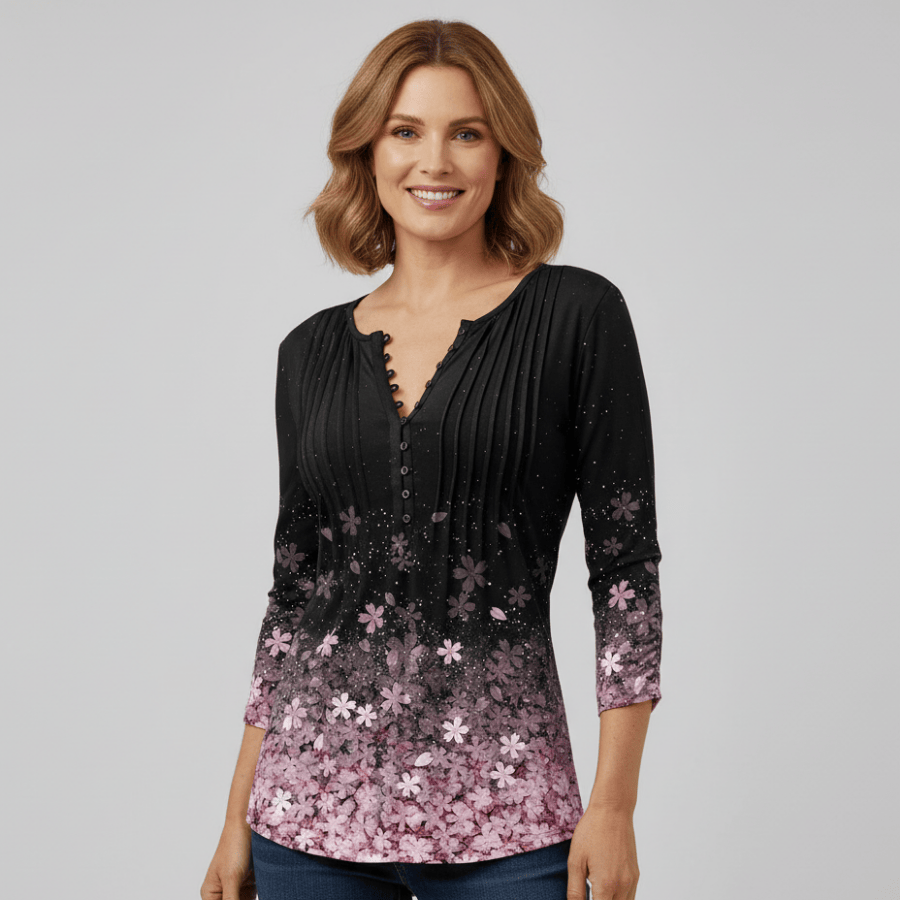 Dames top met grafische print in moderne stijl