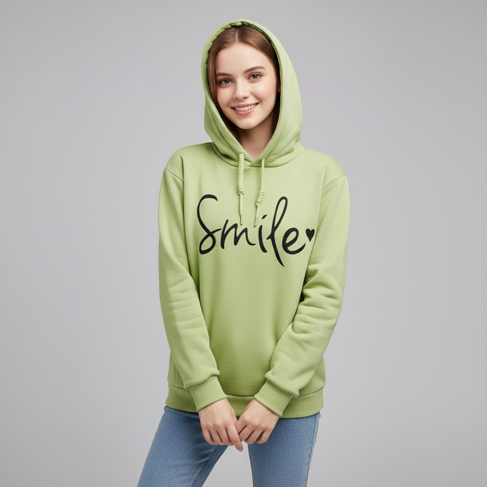 Dames hoodie met vrolijke Smile-print en comfortabel design