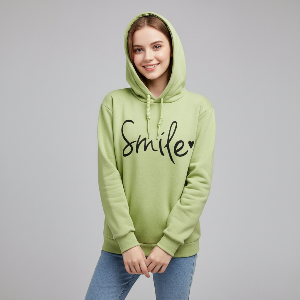 Dames hoodie met vrolijke Smile-print en comfortabel design