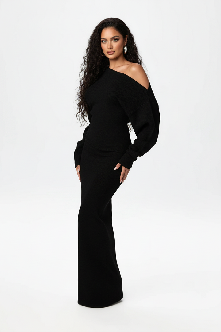 Hilde – Cosy off-shoulder jurk