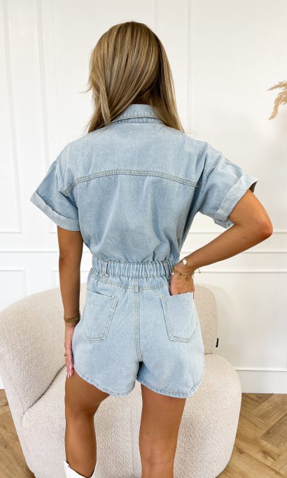 Mavie – Korte Denim Jumpsuit
