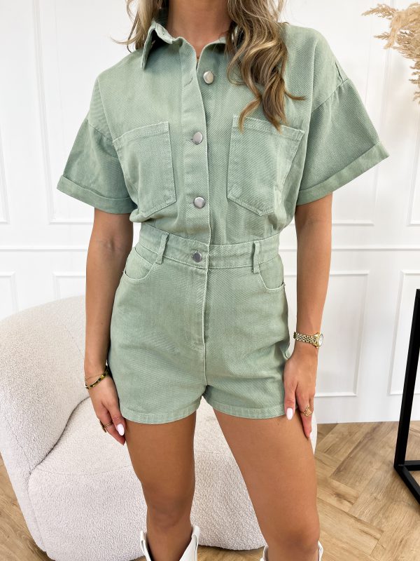 Mavie – Korte Denim Jumpsuit