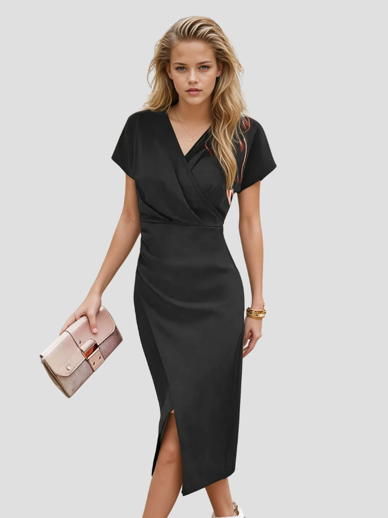 Amaris – Elegante Wikkeljurk Met Split