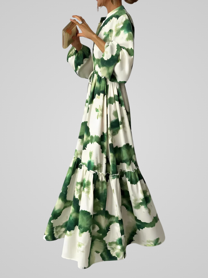 Isolde – Groene Bohemian Maxi Jurk