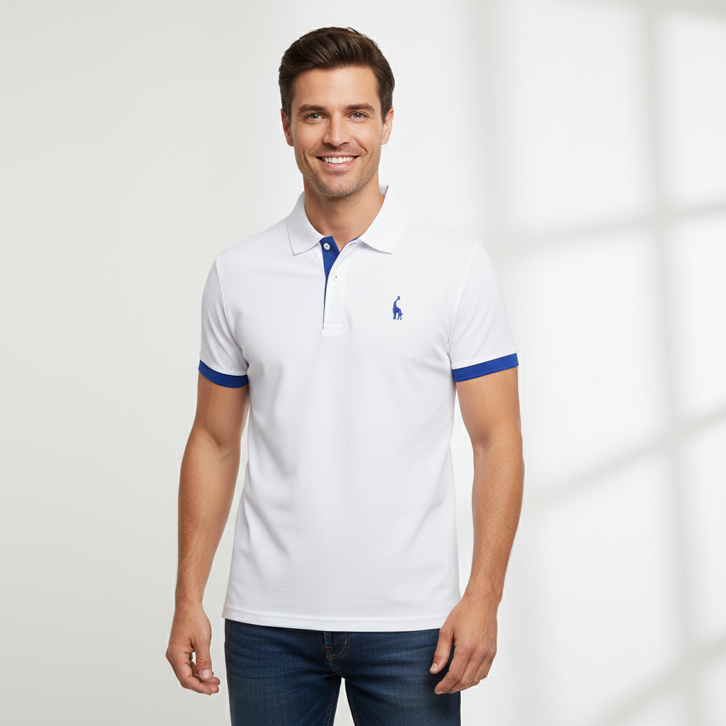 Slim fit poloshirt voor heren van katoen, stijlvol en comfortabel