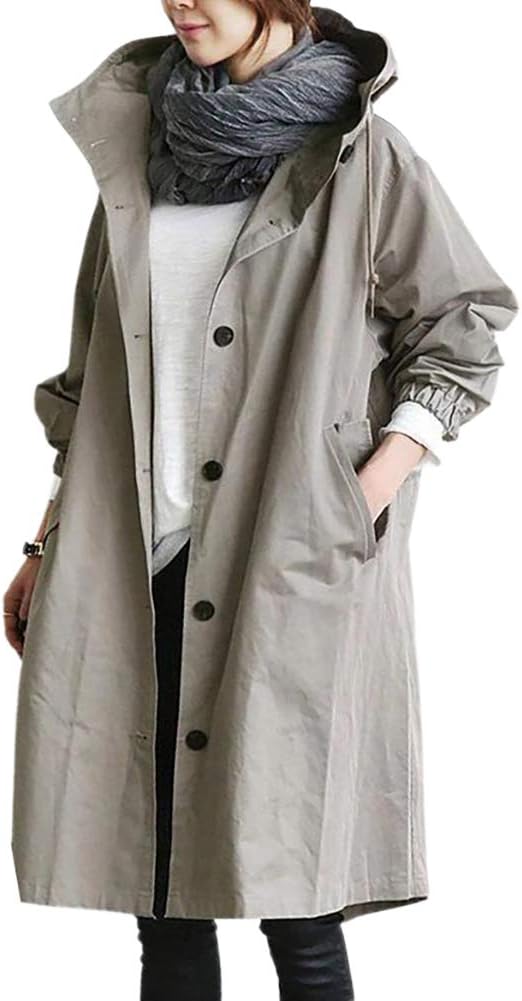 Lange dames trenchcoat met ceintuur en elegante pasvorm