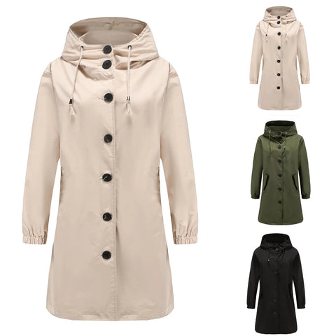 Lange dames trenchcoat met ceintuur en elegante pasvorm