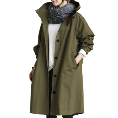 Lange dames trenchcoat met ceintuur en elegante pasvorm