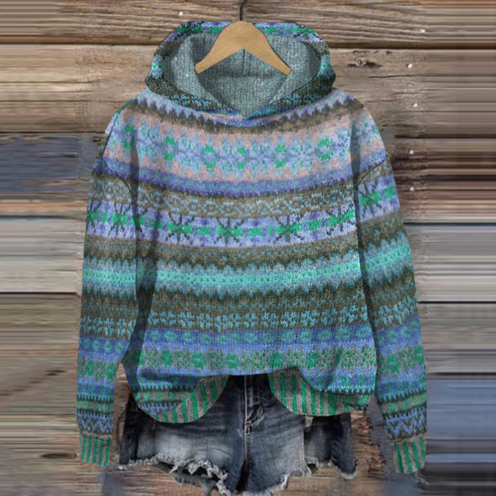 Gebreide pullover hoodie van zacht materiaal, warm en comfortabel