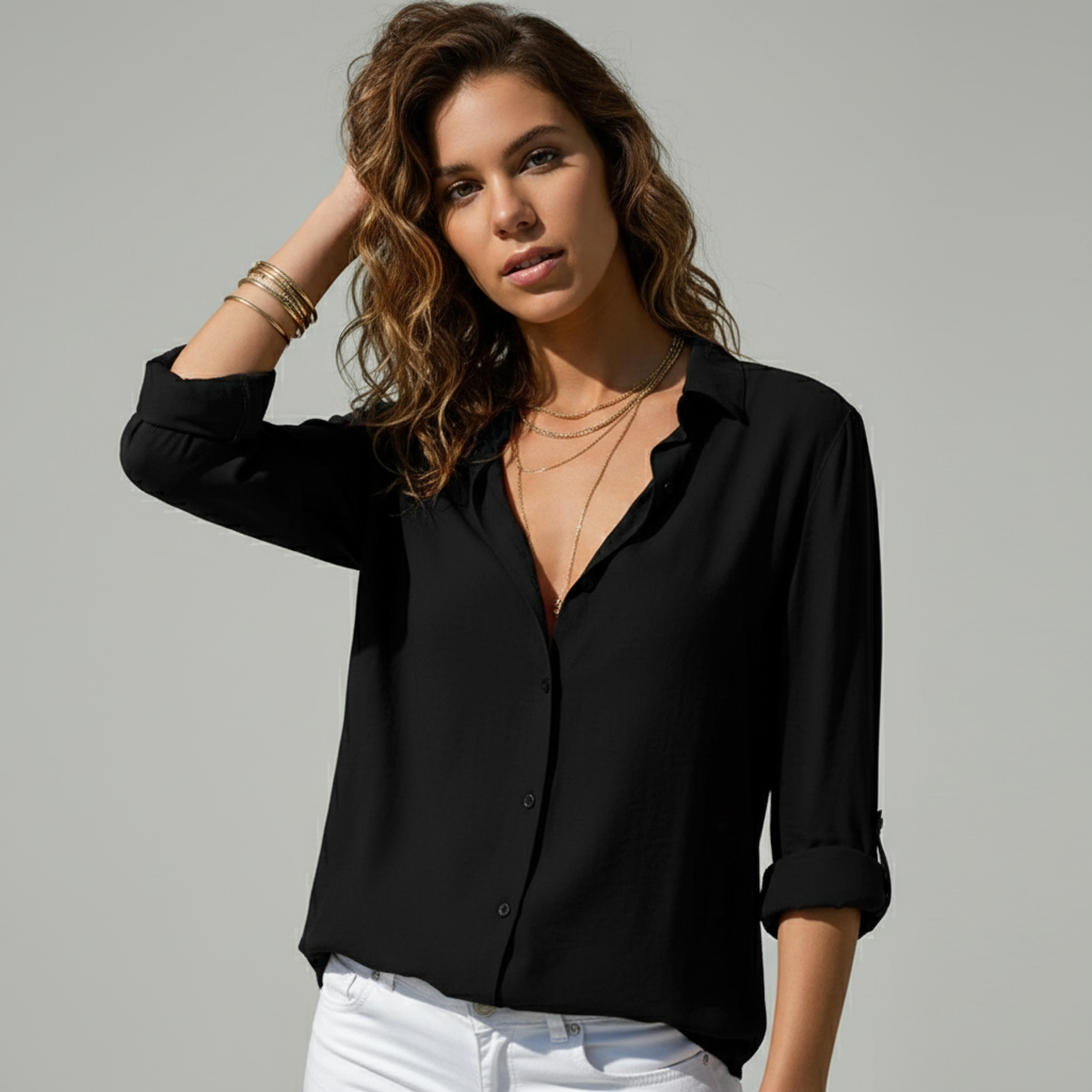 Formele damesblouse met knopen in elegante stijl