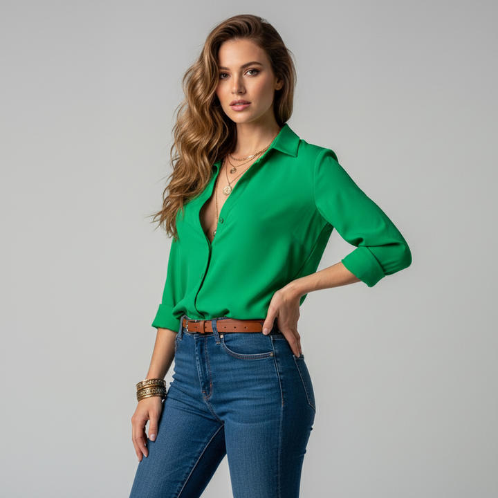 Formele damesblouse met knopen in elegante stijl
