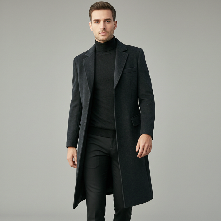 Wollen heren overjas, warm en stijlvol voor elegante looks