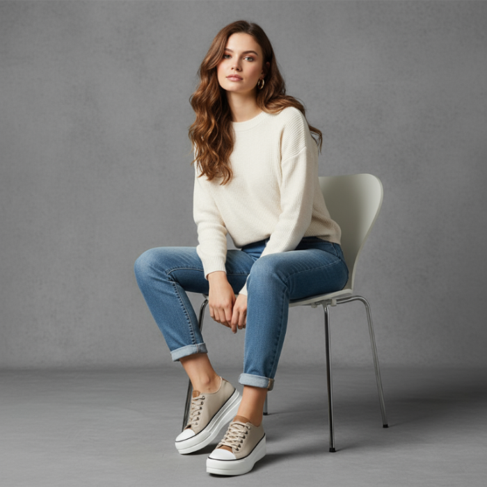 Moderne chunky platform sneakers voor dames met trendy streetstyle look