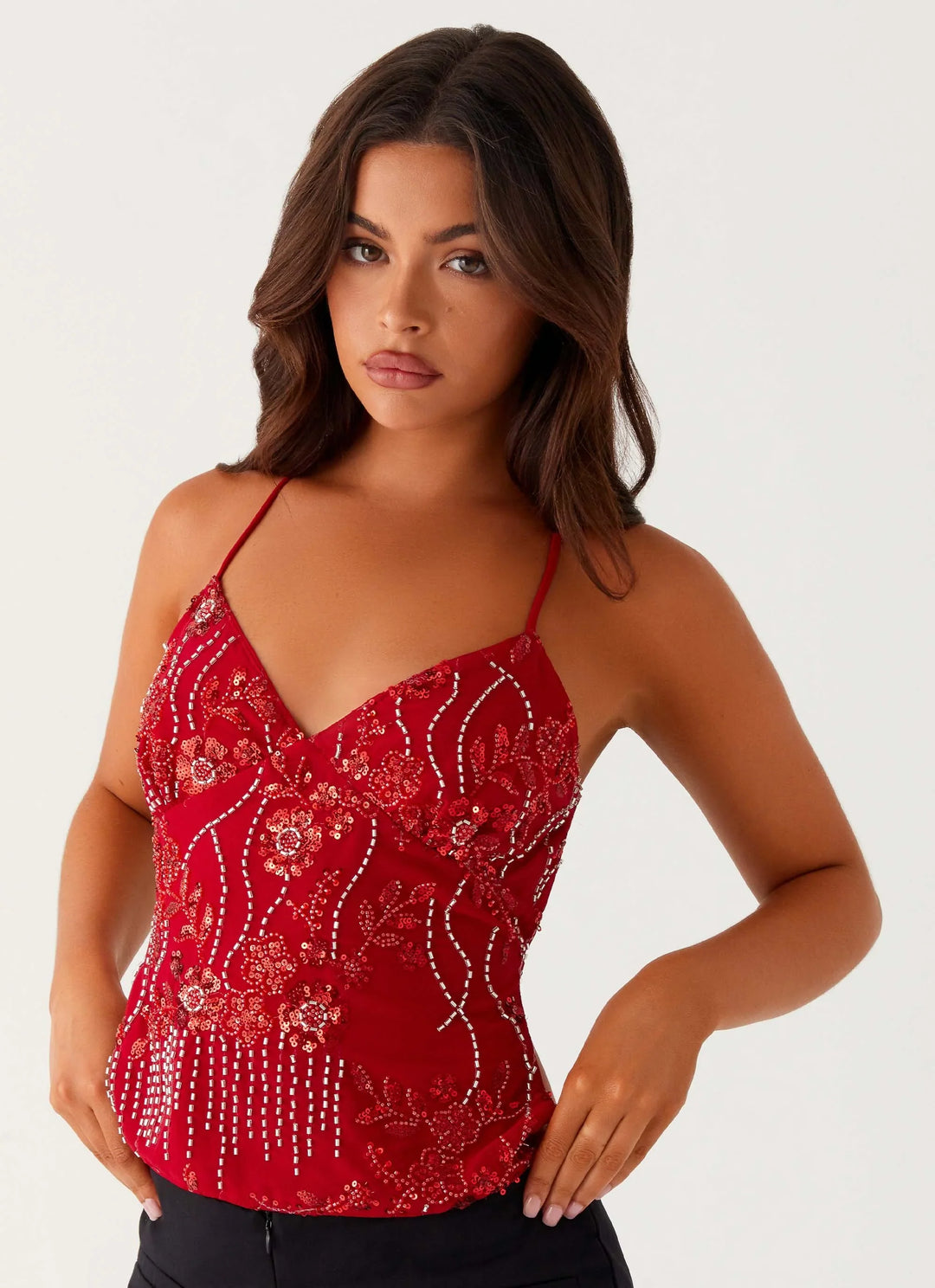 Liora – Backless Embroidered Top