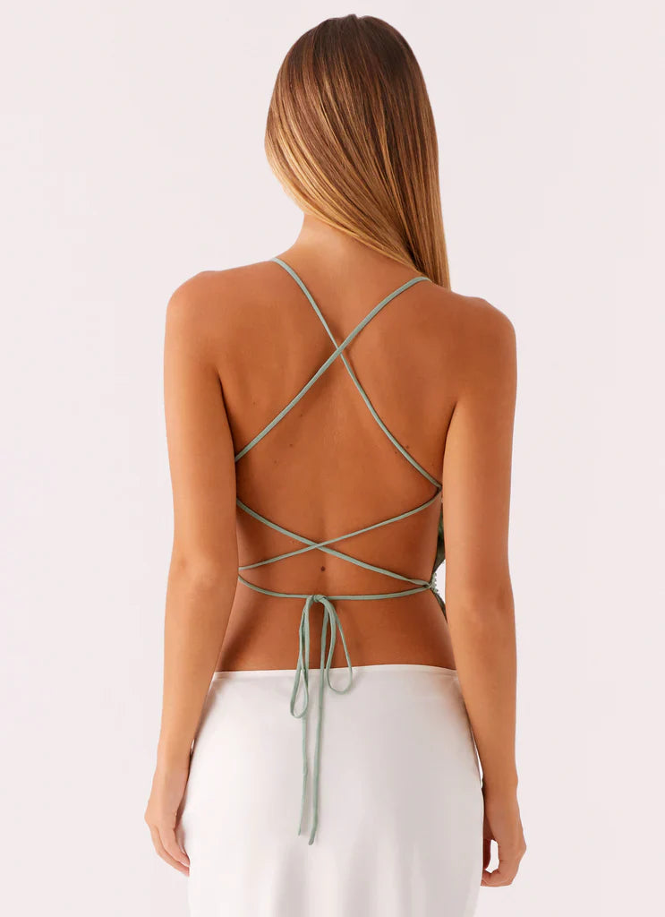 Liora – Backless Embroidered Top