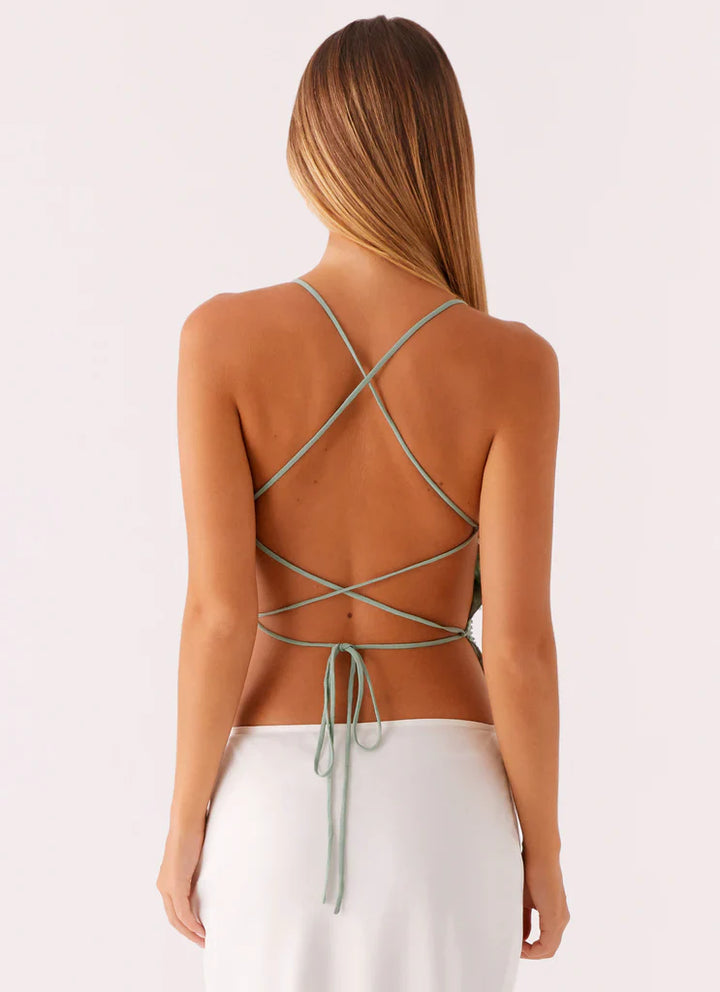 Liora – Backless Embroidered Top
