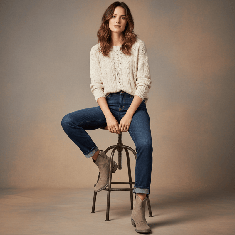 Isadora klassieke cowboylaarzen voor dames van Lenoriva – elegante leren laarzen met westernstijl en verfijnde afwerking