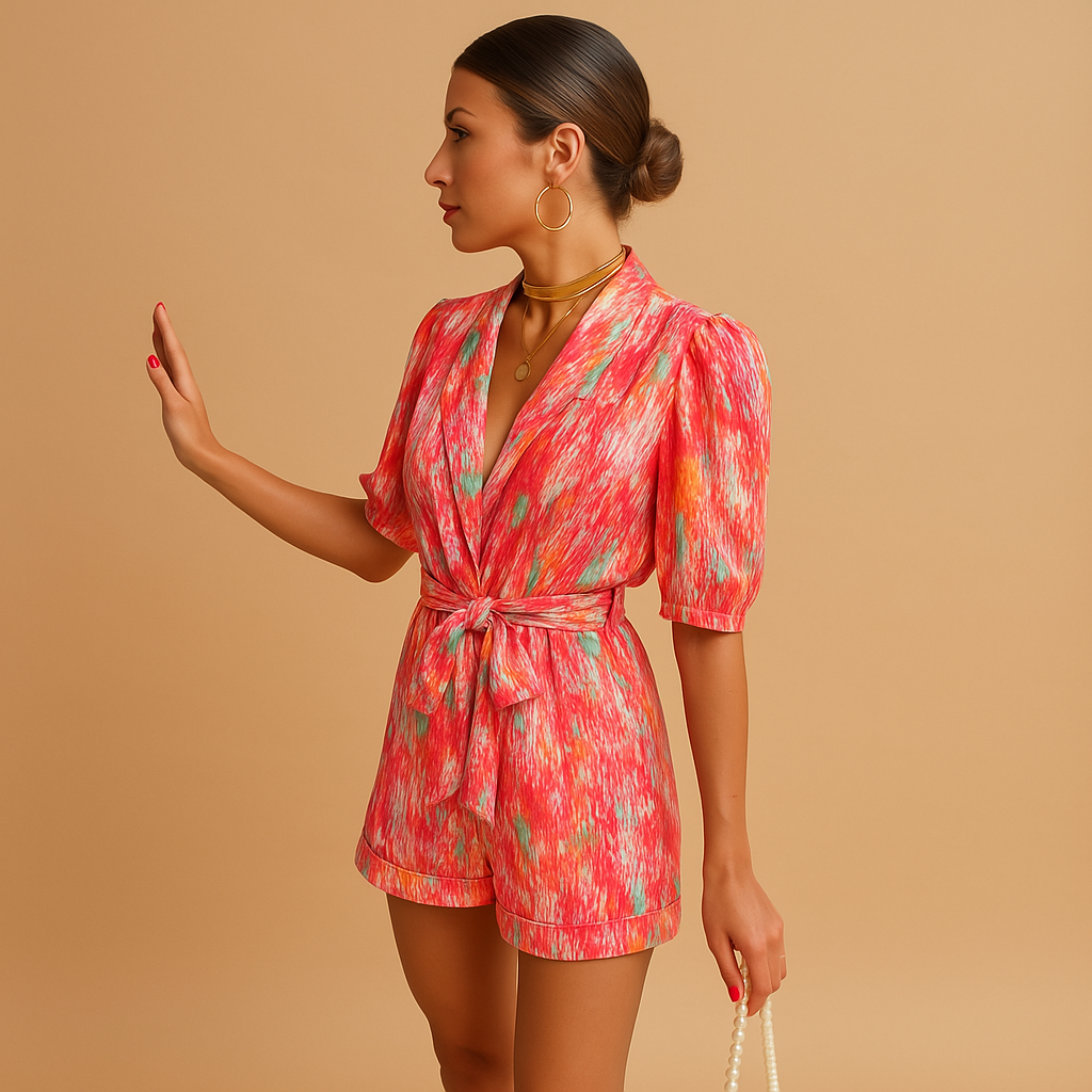 Tess – Korte Jumpsuit Met Riem