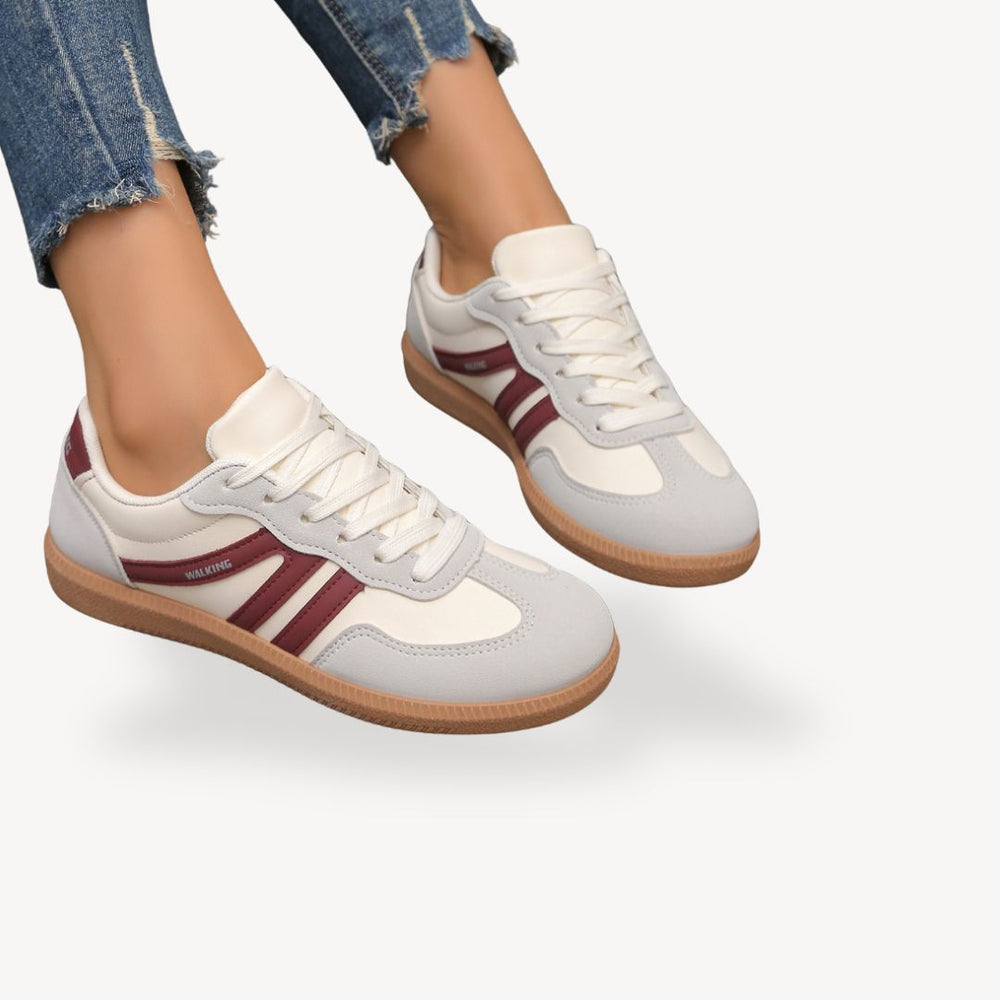 Leonie retro vetersneakers voor dames, trendy casual sneakers met comfort