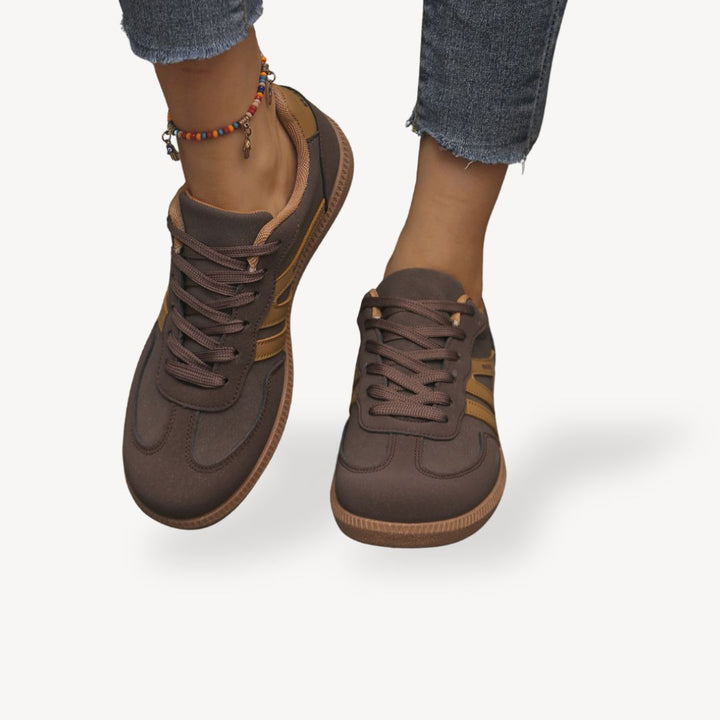 Leonie retro vetersneakers voor dames, trendy casual sneakers met comfort