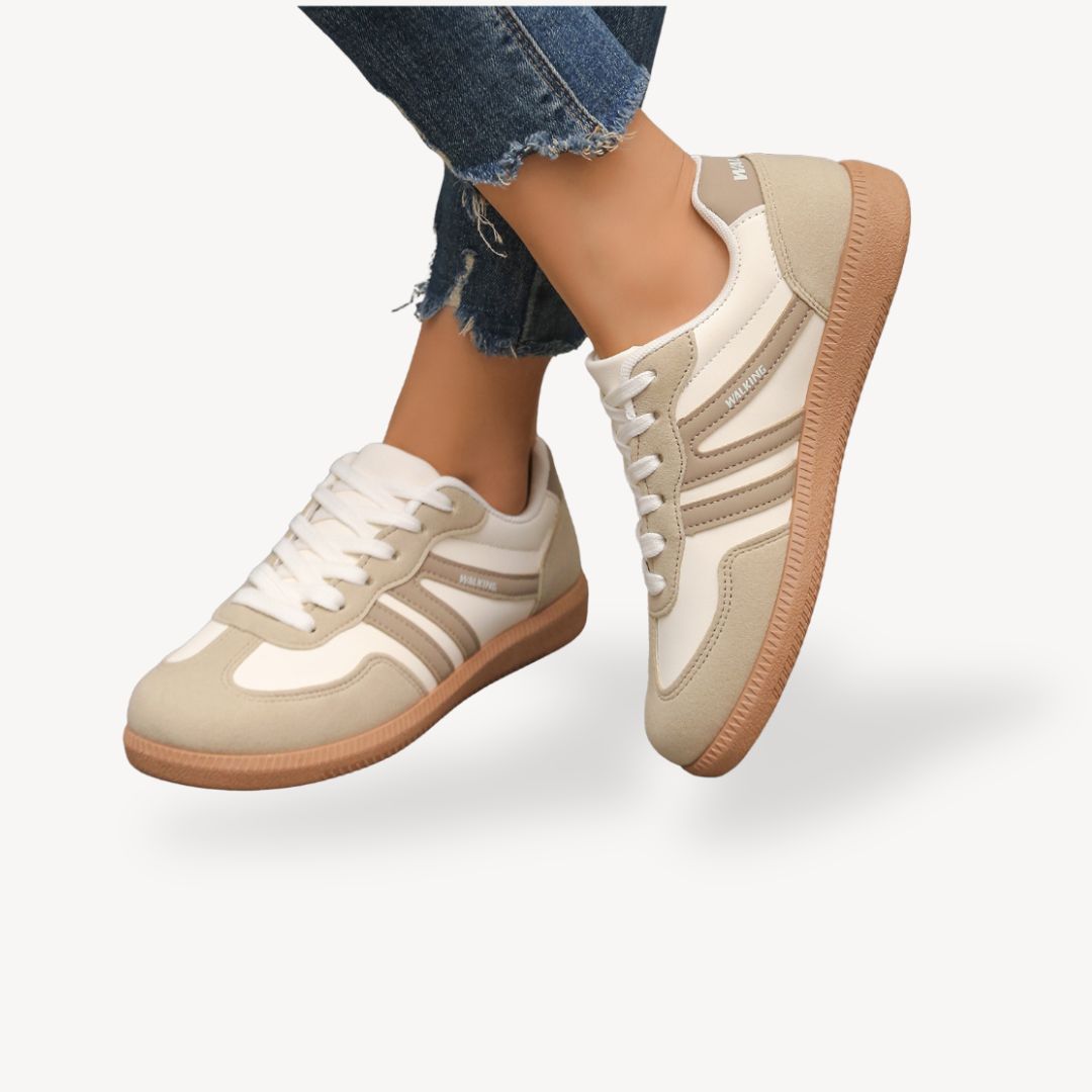 Leonie retro vetersneakers voor dames, trendy casual sneakers met comfort