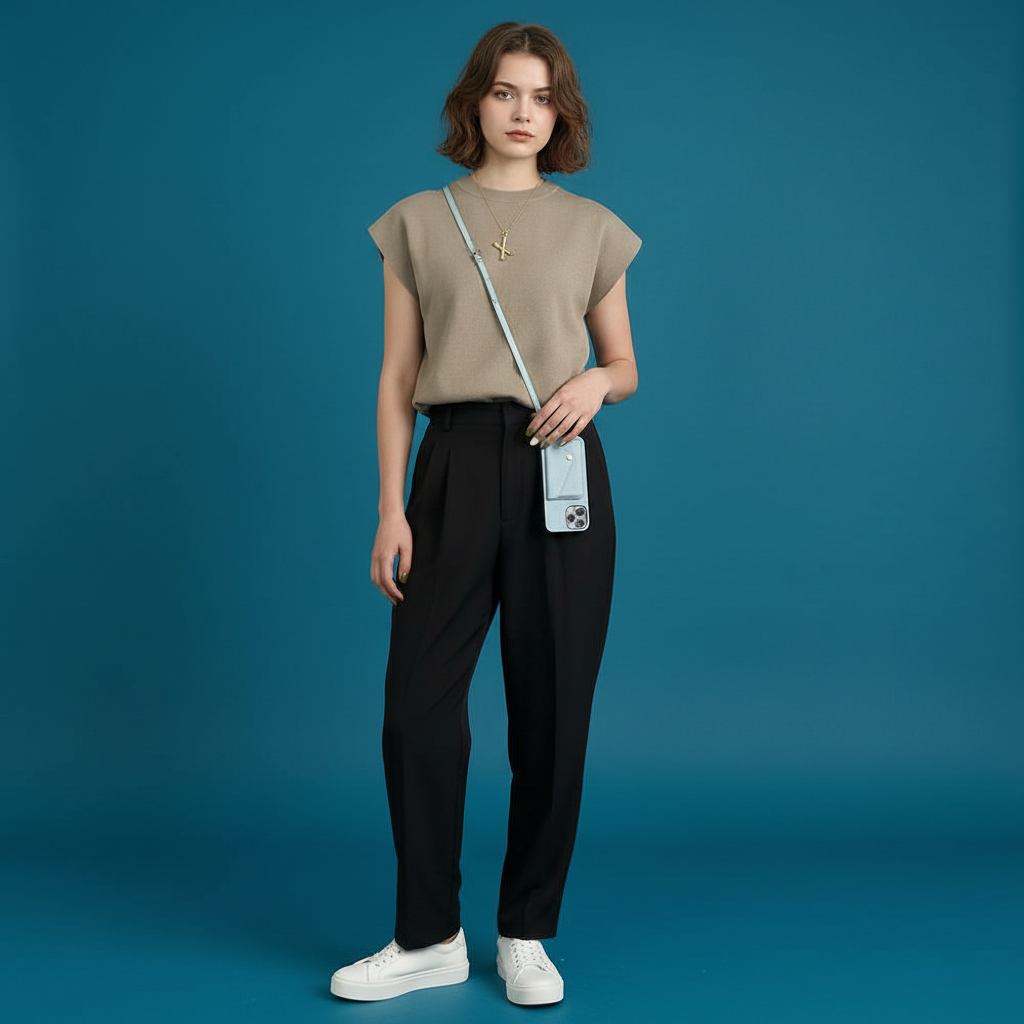 Celeste leren crossbody telefoonhoesje voor dames van Lenoriva – elegant leren hoesje met verstelbare riem