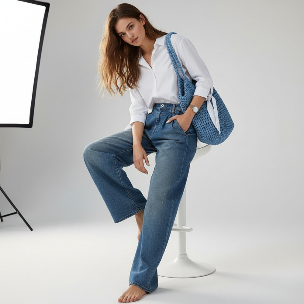 Dames wide-cut jeans in moderne en casual stijl