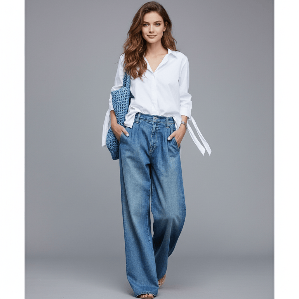 Dames wide-cut jeans in moderne en casual stijl