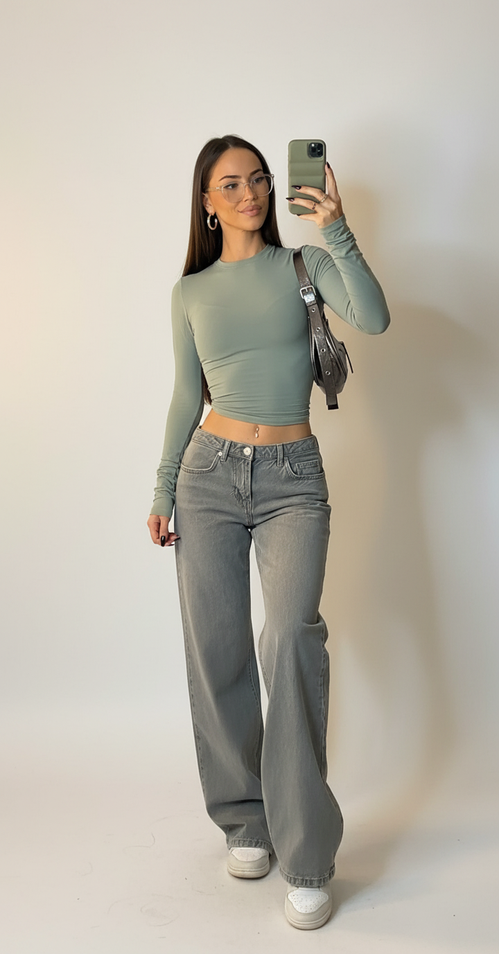 Dames low waist wide leg jeans in moderne stijl