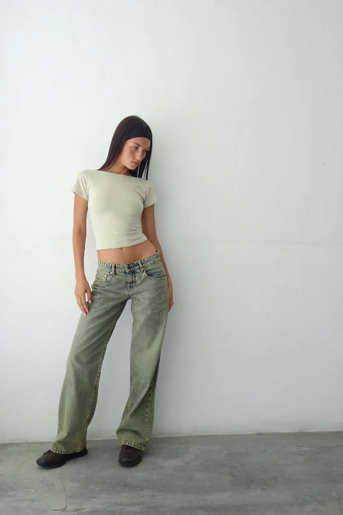 Dames low waist wide leg jeans in moderne stijl