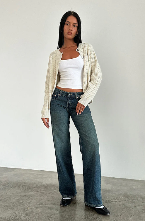 Dames low waist wide leg jeans in moderne stijl