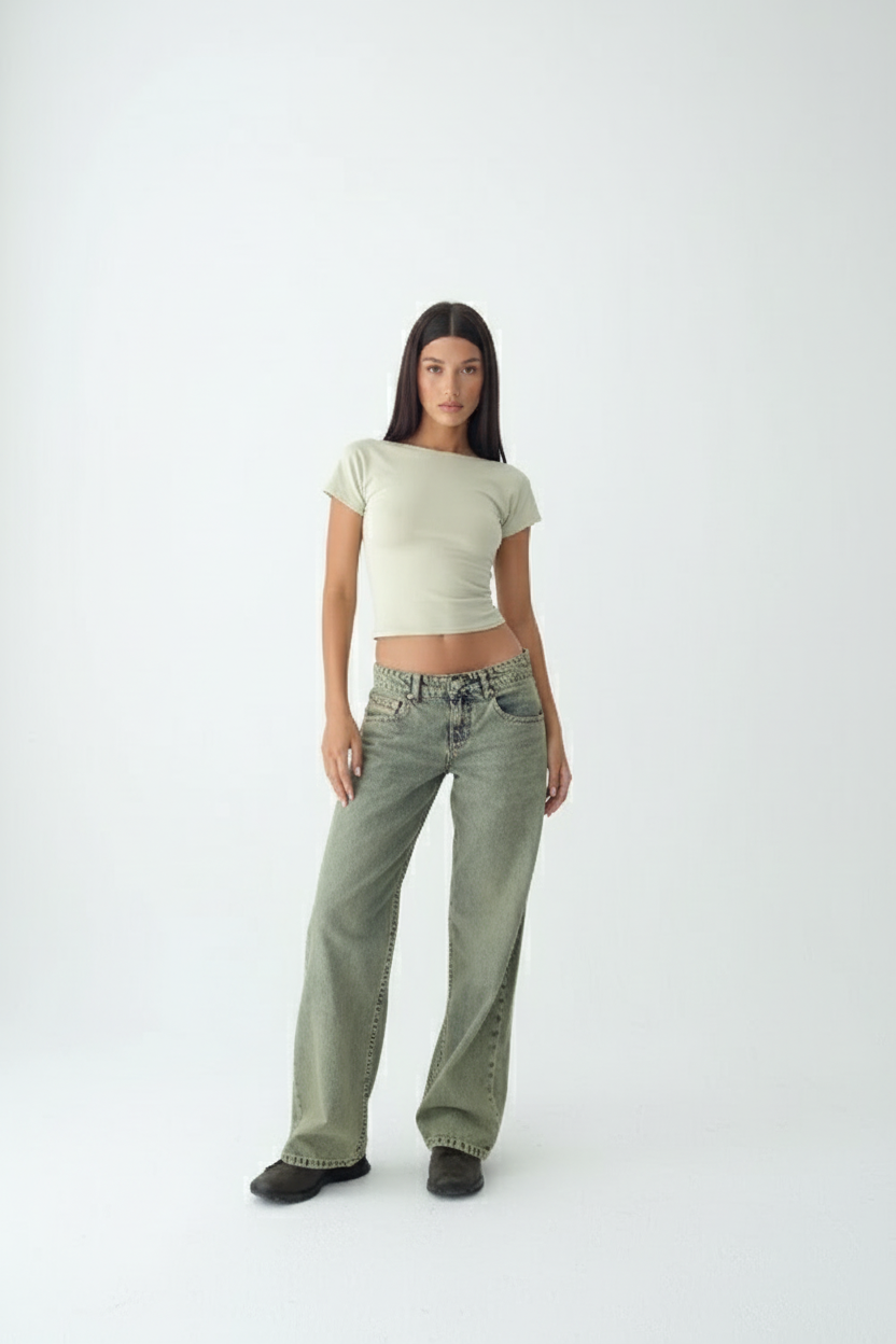 Dames low waist wide leg jeans in moderne stijl