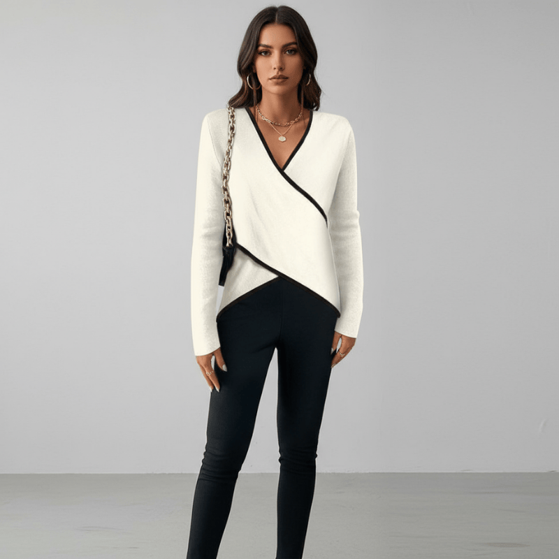 Mireille luxe V-hals trui voor dames van Lenoriva – elegante en zachte knitwear voor vrouwen