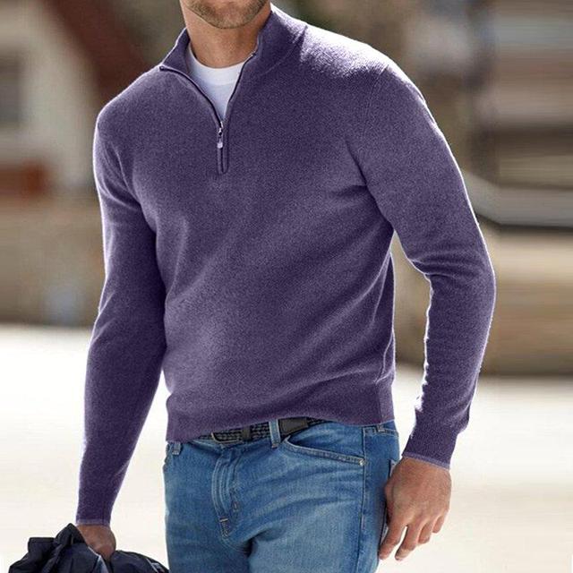 Lennox – Merino V-hals Trui Met Rits