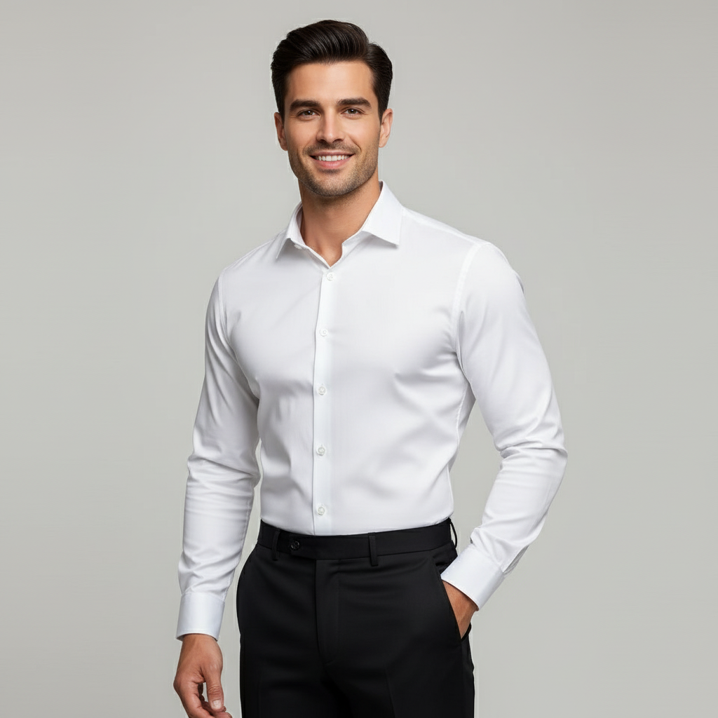 Slim fit herenoverhemd met moderne pasvorm en luxe afwerking
