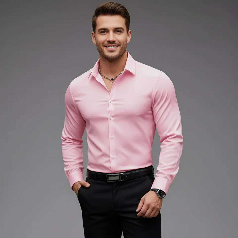 Slim fit herenoverhemd met moderne pasvorm en luxe afwerking