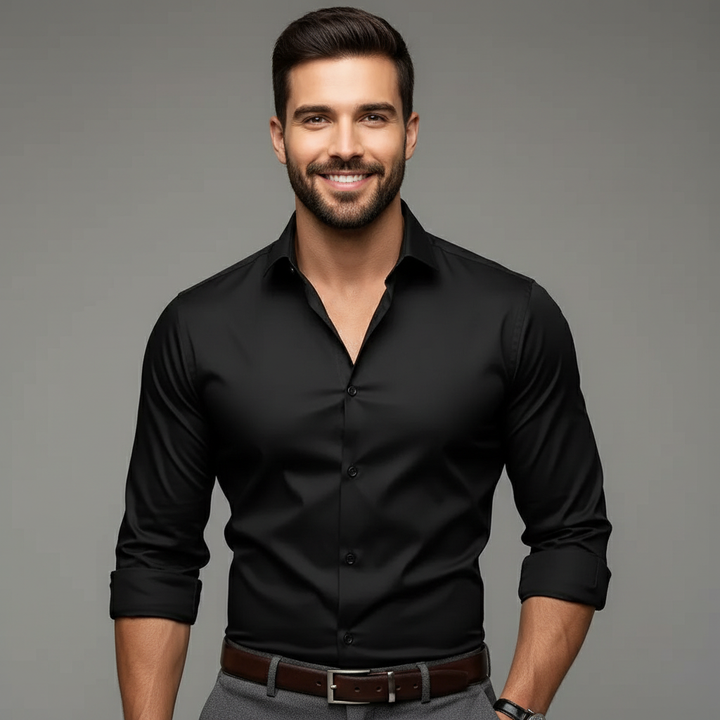 Slim fit herenoverhemd met moderne pasvorm en luxe afwerking