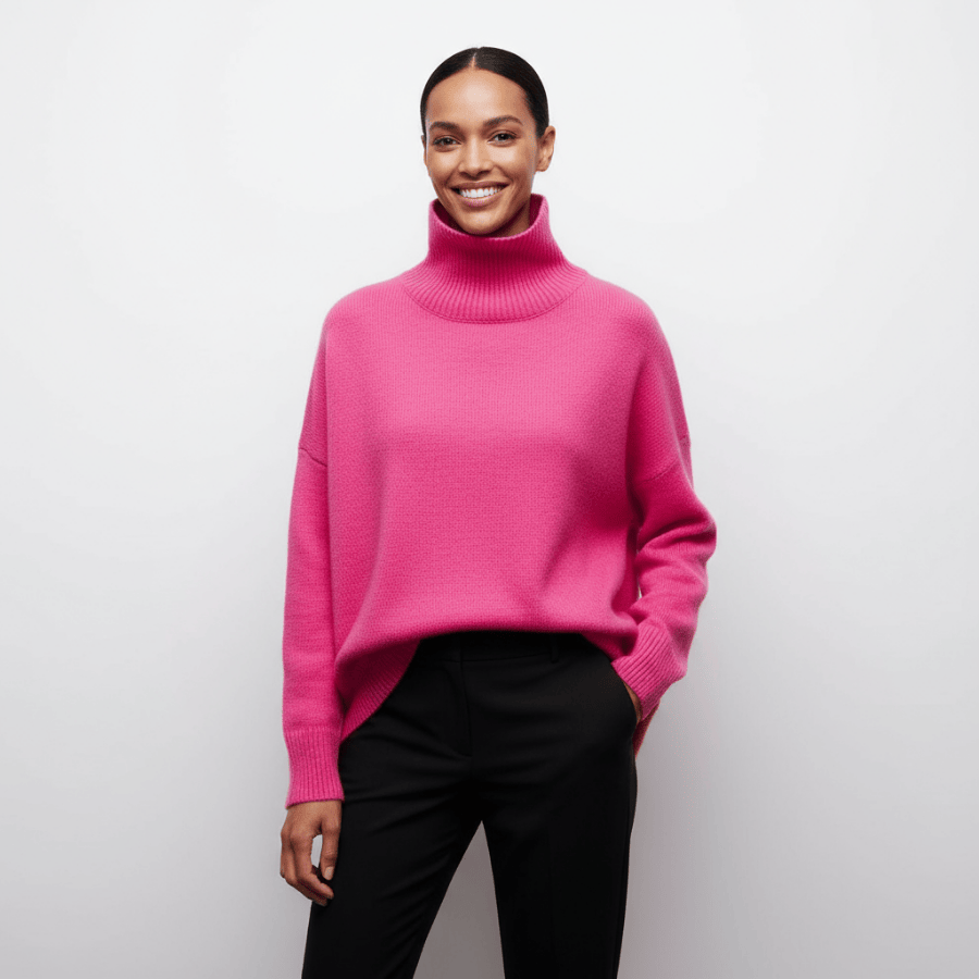 Warme dames coltrui van zachte gebreide stof