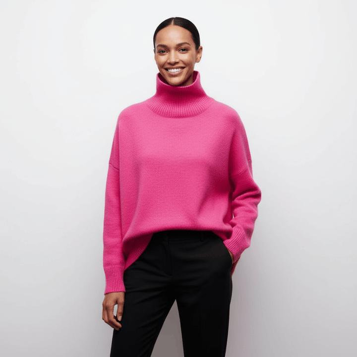 Warme dames coltrui van zachte gebreide stof