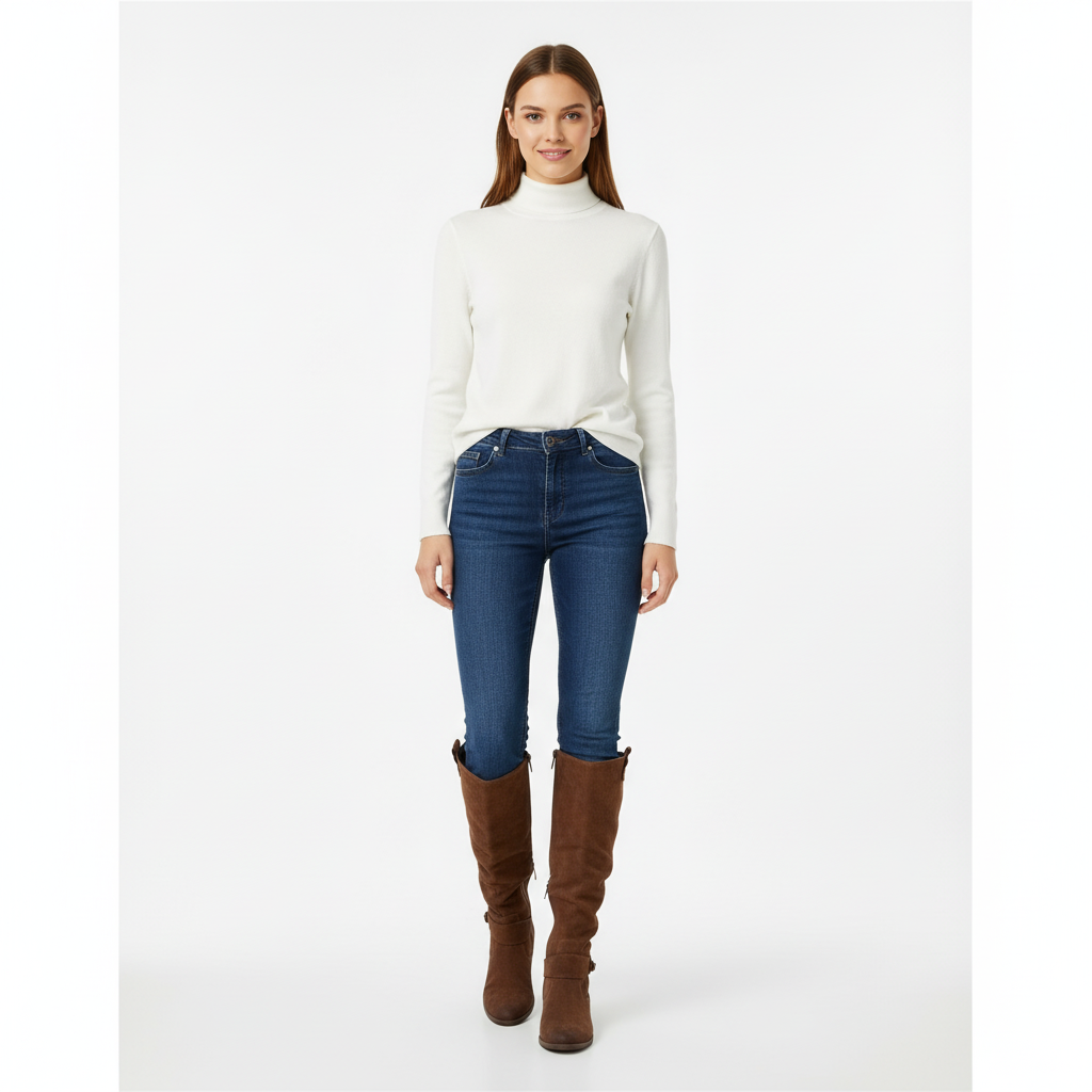 Elegante leren knielaarzen voor dames met comfortabele pasvorm