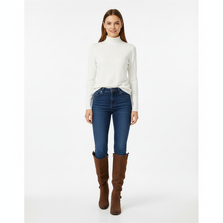 Elegante leren knielaarzen voor dames met comfortabele pasvorm