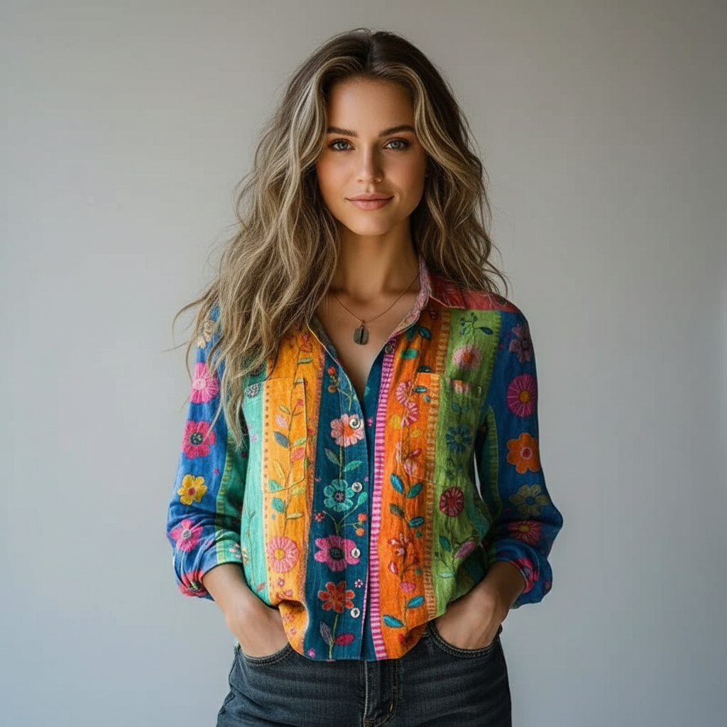 Damesoverhemd met knopen in tijdloos en comfortabel design