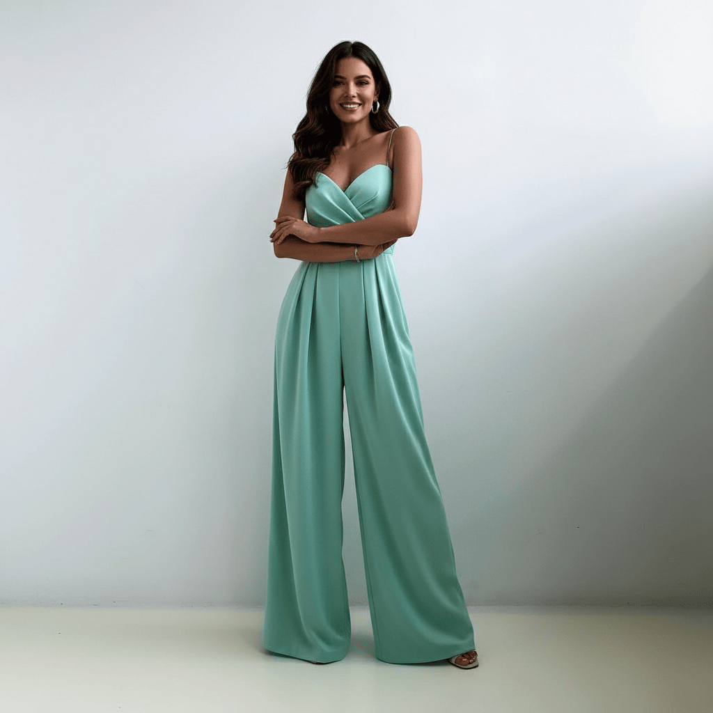 Dames jumpsuit met bandjes in strak en elegant design