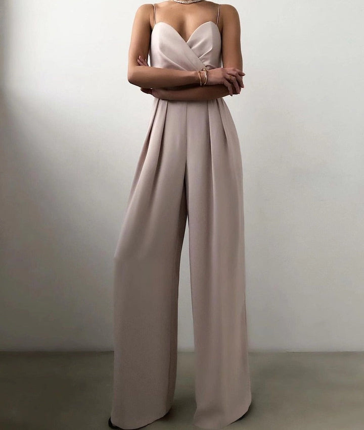 Dames jumpsuit met bandjes in strak en elegant design