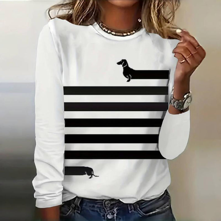 Dames shirt met dierenprint, creatief en stijlvol voor een trendy look