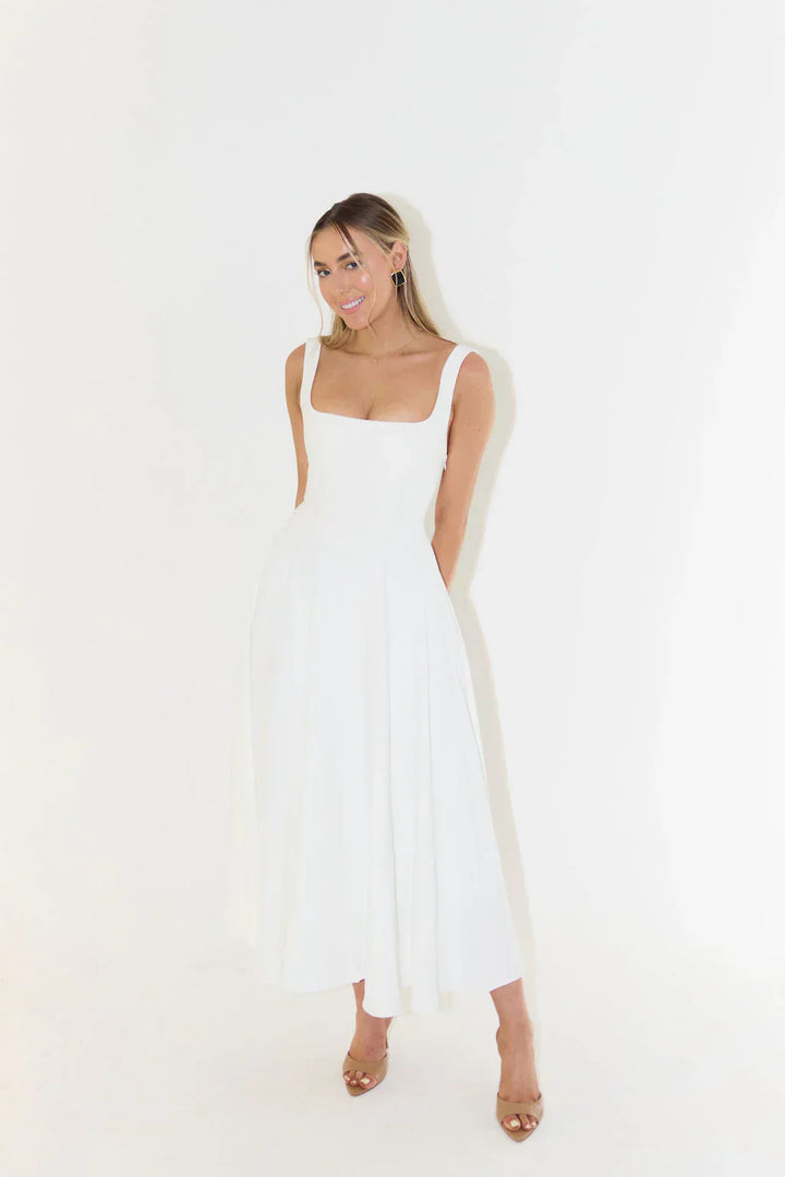 Dames midi jurk in premium kwaliteit met elegante stijl