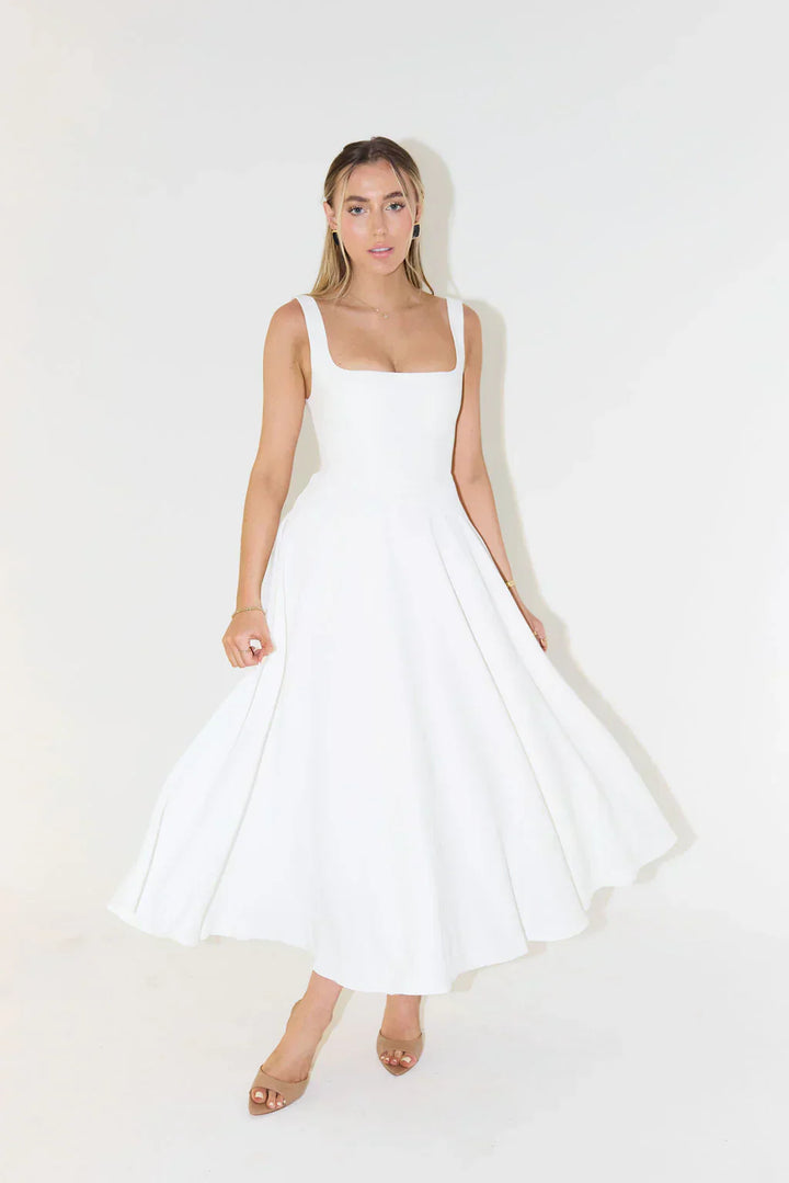 Dames midi jurk in premium kwaliteit met elegante stijl