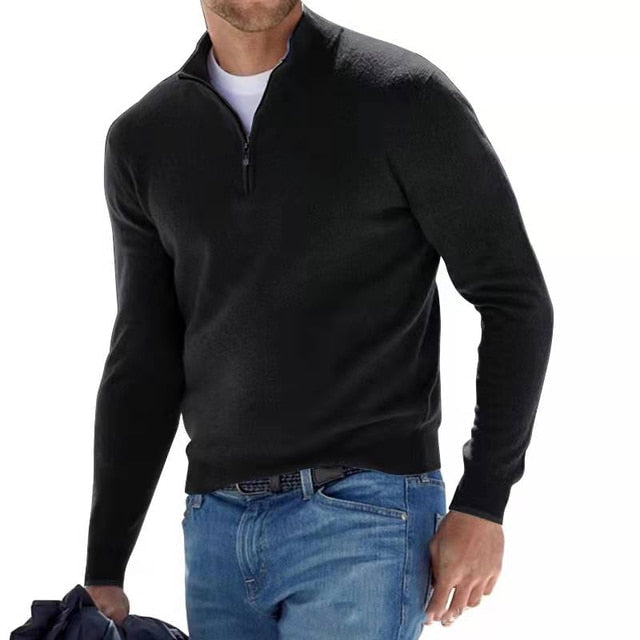 Lennox – Merino V-hals Trui Met Rits