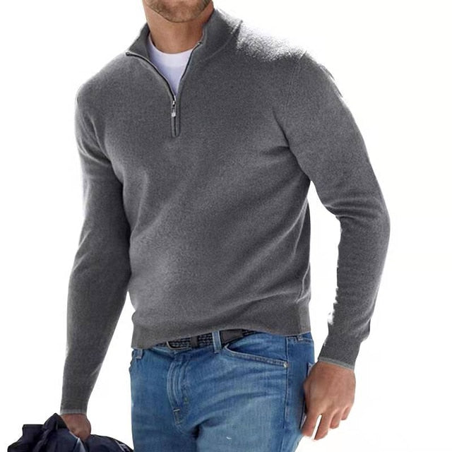 Dante - V-hals trui met ritsdetail